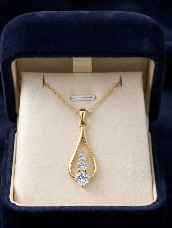 Moissanite Jewelry - Moissanite Elegant Gold Necklace